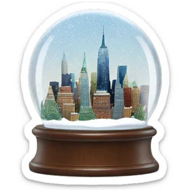 new york city snow globe, 4k, no background sticker