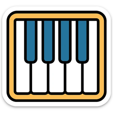 piano keys, classical theme, refined, for music interface, elegant, minimalistic sticker