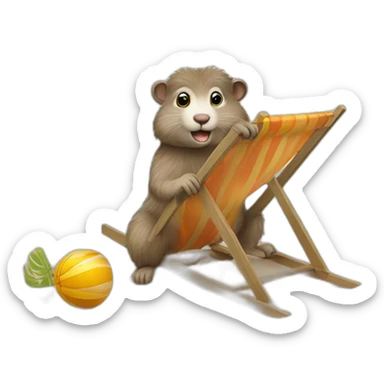 marmote en vacance a la plage sticker