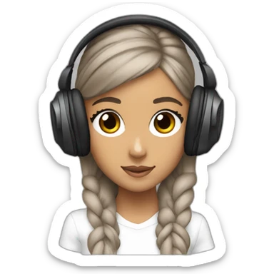 Ariana grande with headphones sticker