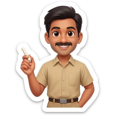 male indian primary school teacher sticker