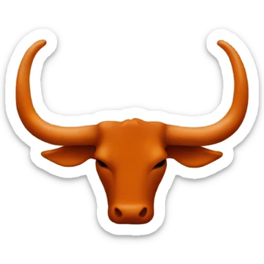 Texas longhorn hand symbol in burnt orange resembling a Texas longhorn  sticker