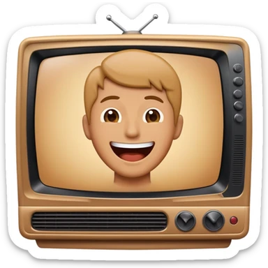 person watching a comedy show on TV sticker