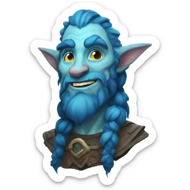 Spectral giant firbolg blue happy sticker