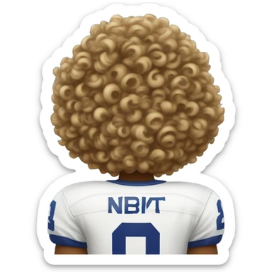 Back of jersey with number 19 an the one who is wearing it has curly hair sticker