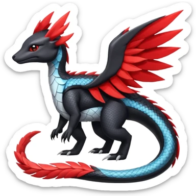 Salandit-Salamence-Foxy-Fembryon-fusion sticker