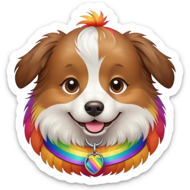 Dog with an gay sticker