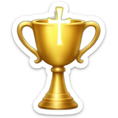 Golden chalice with radiant cross. sticker