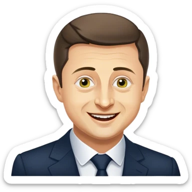 photorealistic Vladimir Zelensky is delighted sticker