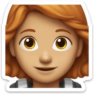 smiling girl with auburn hair sticker