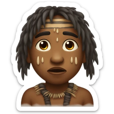 Aborigine is crying sticker
