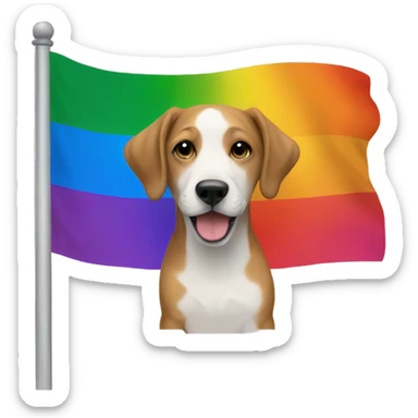 Pride flag with dog sticker