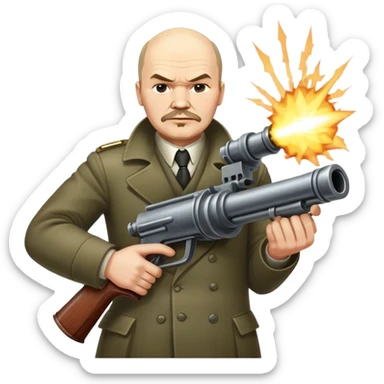 Lenin holding a minigun sticker