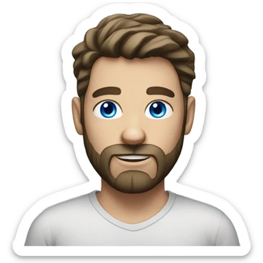 realistic male portrait with beard and blue eyes  sticker