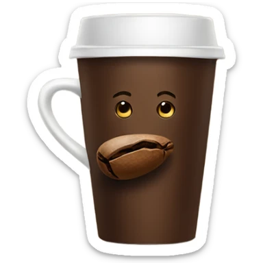 Coffee bean drinking coffee  sticker