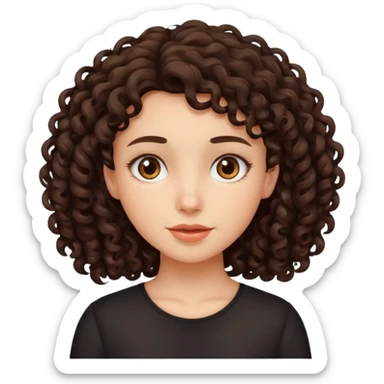 Dark brown Curly hair girl sticker