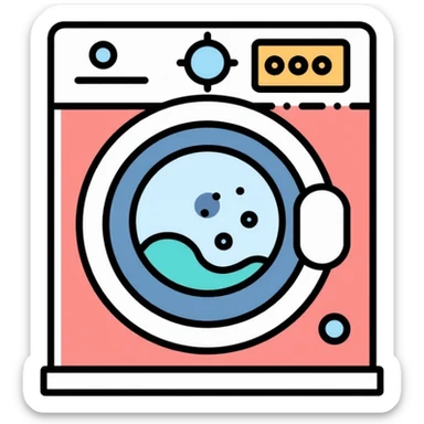 washing machine with bubbles sticker