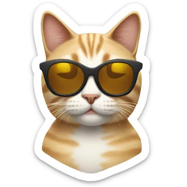 Cat with sunglasses sticker