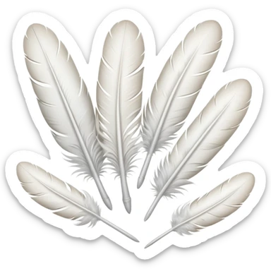 A dovetail consisting of white feathers. Without the dove. sticker