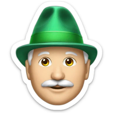 Emoji of President Lukashenko in a magic hat sticker