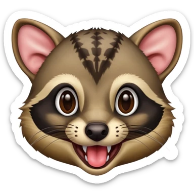 civet with yummy expression and long tongue sticker