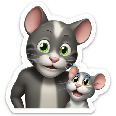 Tom the cat and Jerry the mouse sticker