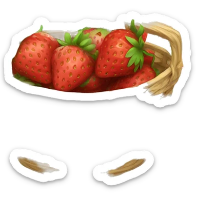 A strawberry basket sticker