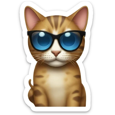 Cat with sunglasses sticker