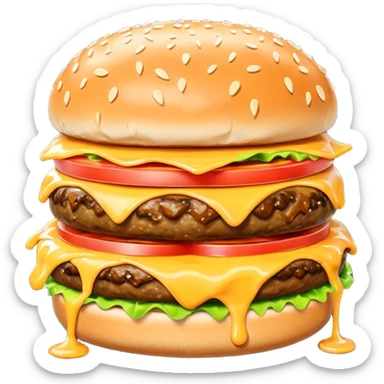 ghibli style juicy cheeseburger sticker