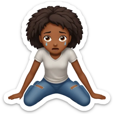 Black girl Falling to the floor hurt sticker