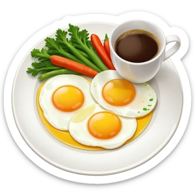eggs with veggies and coffee  sticker