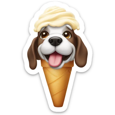 Cane bassotto che mangia gelato sticker