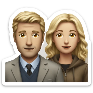 White man and woman at an art gallery  sticker