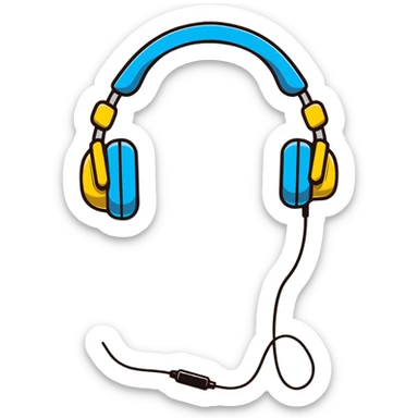 cool teenager wearing headphones sticker