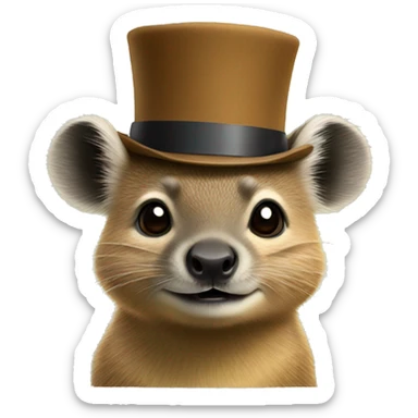 hyrax with a hat  sticker