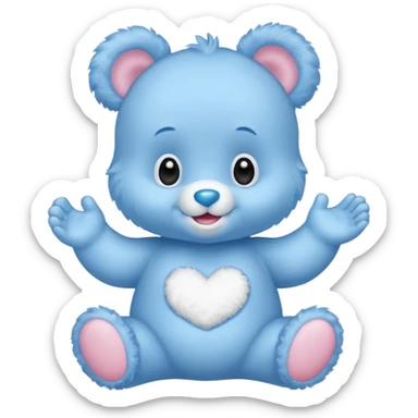 cute blue baby care bear sticker