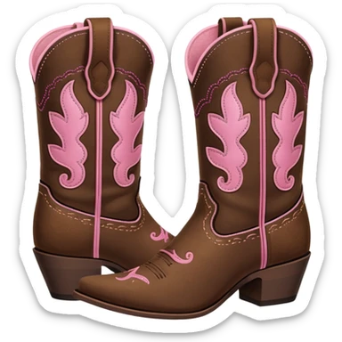 cowgirl boots cute a tiny bit of pink on it sticker