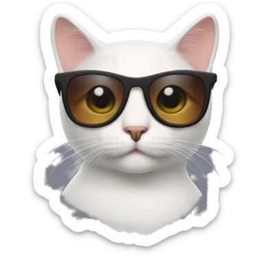 Cat with sunglasses sticker