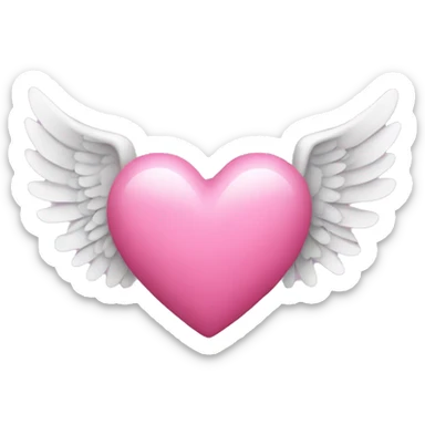 pink heart with wings  sticker