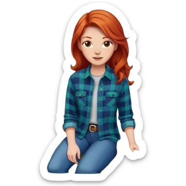 Redhead woman firepit sticker