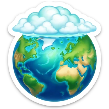 Cinematic Realistic Earth, depicted with vibrant blue oceans, clouds, and lush green continents rendered in exquisite detail, high shine, and a soft radiant glow that captures the dynamic, life-sustaining beauty of our home planet. sticker