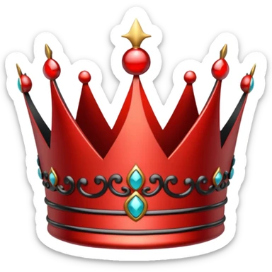 red and black crown sticker