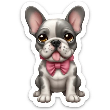Merle French bulldog with bow  sticker