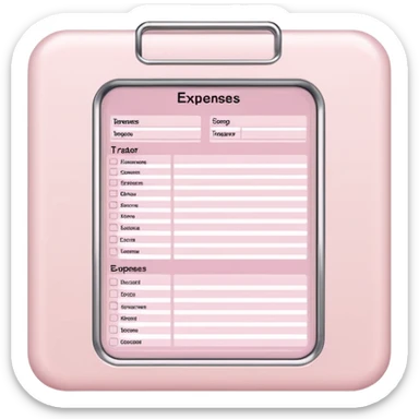 Light Pale Pink household Expenses tracker Documents sticker