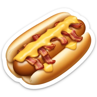 a hot dog with cheese and bacon bits  sticker
