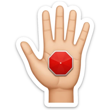 Hand NO,STOP,X sign sticker