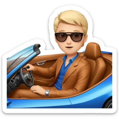 A rich boy in the super car going in speed  sticker