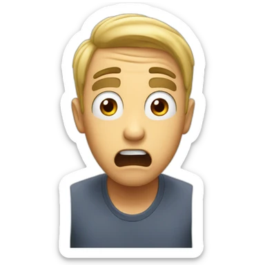 Cartoon man shocked sticker