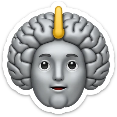 Brain flashing a peace sign sticker