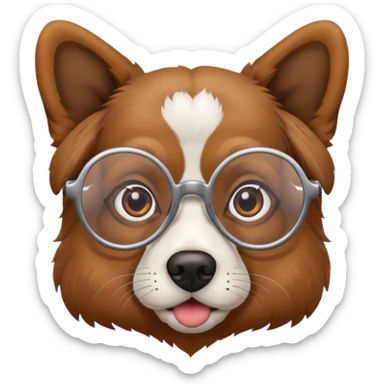 dog wearing grany sticker